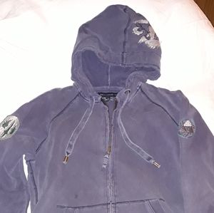 French Connection FCUK zip sweatshirt mens M navy